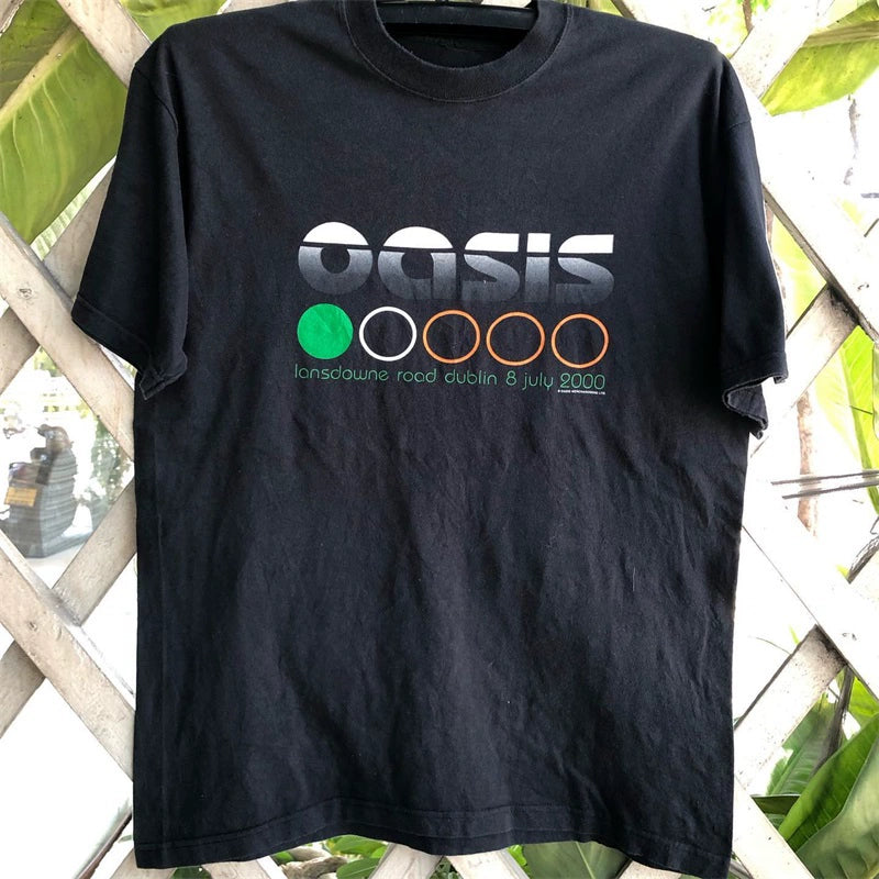 Vintage Punk Rock Oasis Letter T-Shirt