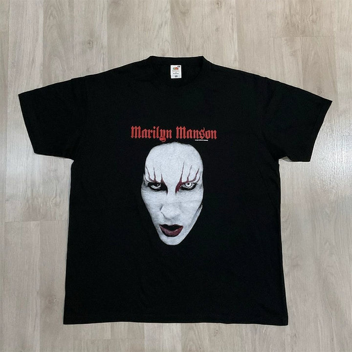 Vintage Retro Marilyn Manson Washed Tide Graphic Tee