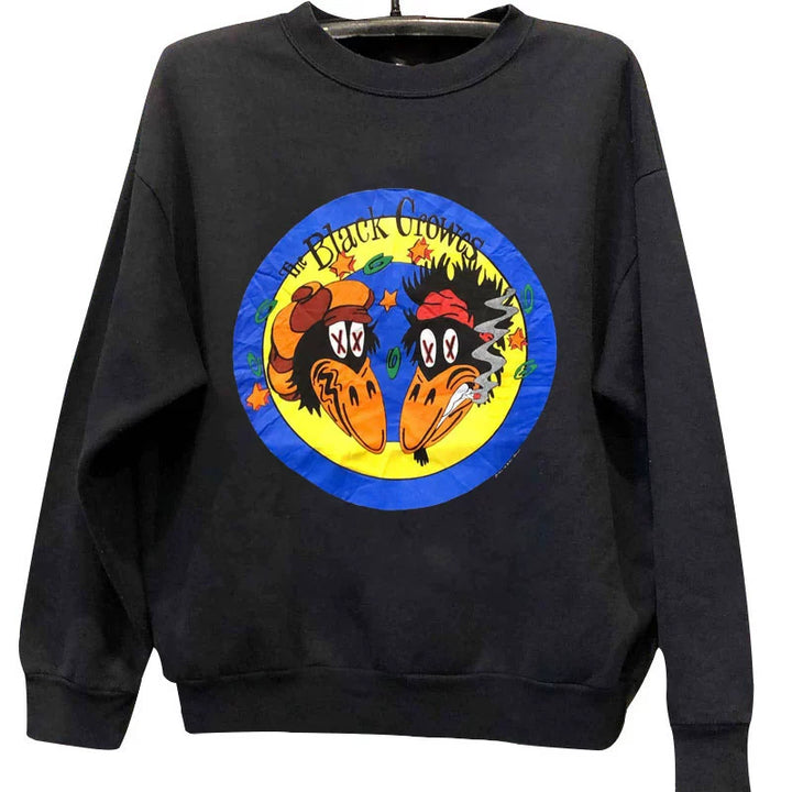 Vintage-Inspired Graphic Long-Sleeved Sweatshirt