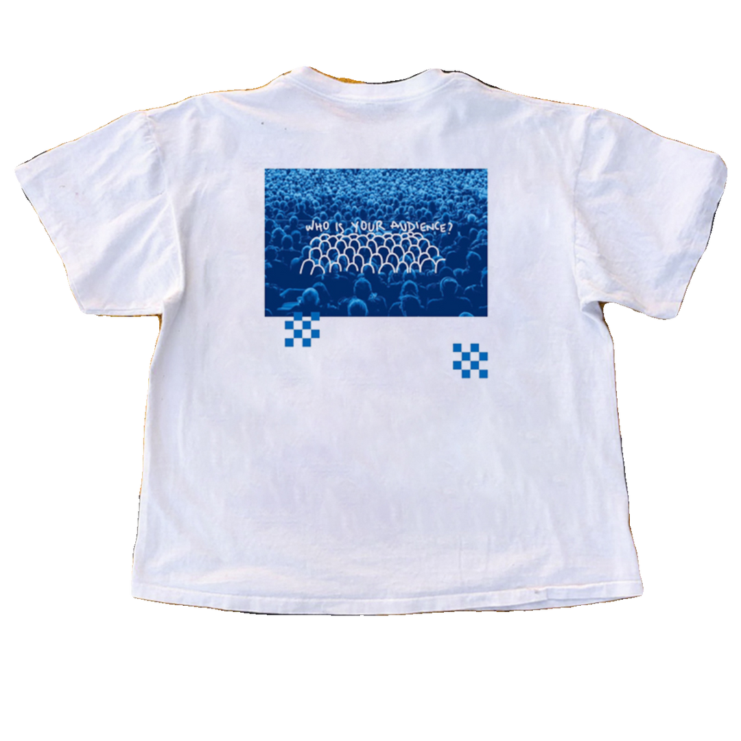 All-Cotton Checkerboard Texture Short-Sleeve Tee