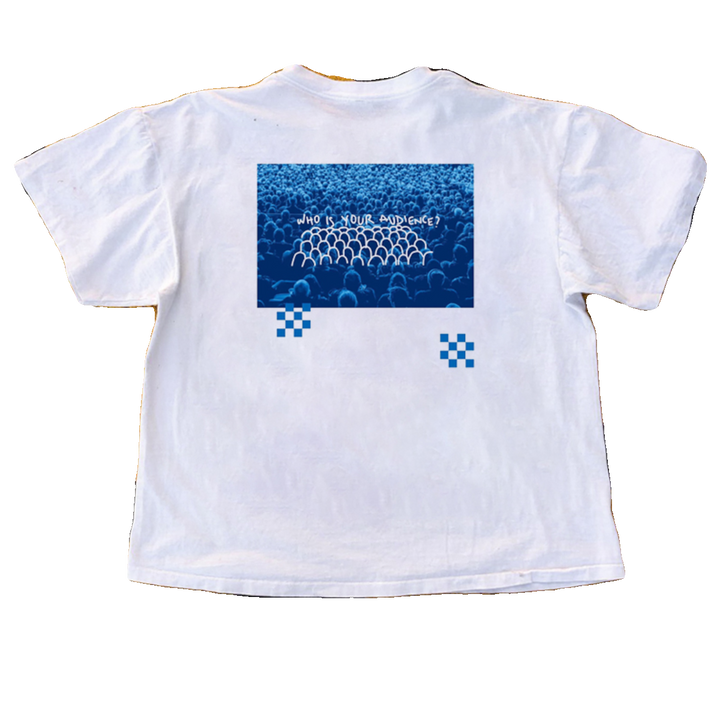 All-Cotton Checkerboard Texture Short-Sleeve Tee