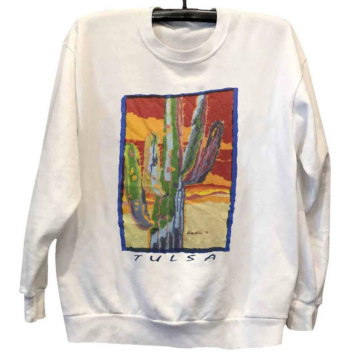 Cactus Impressionist Oil Painting Sweatshirt