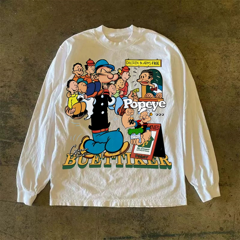 Vintage Sailor Graphic Long Sleeve T-Shirt