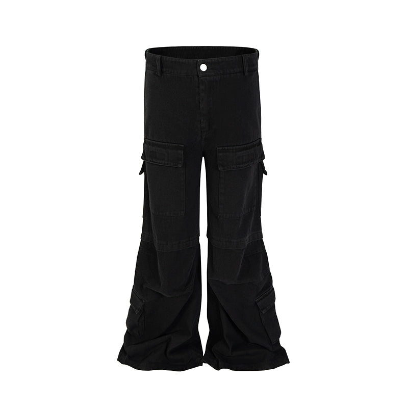 Urban Parisian Style Multi-Pocket Vintage Wash Cargo Pants