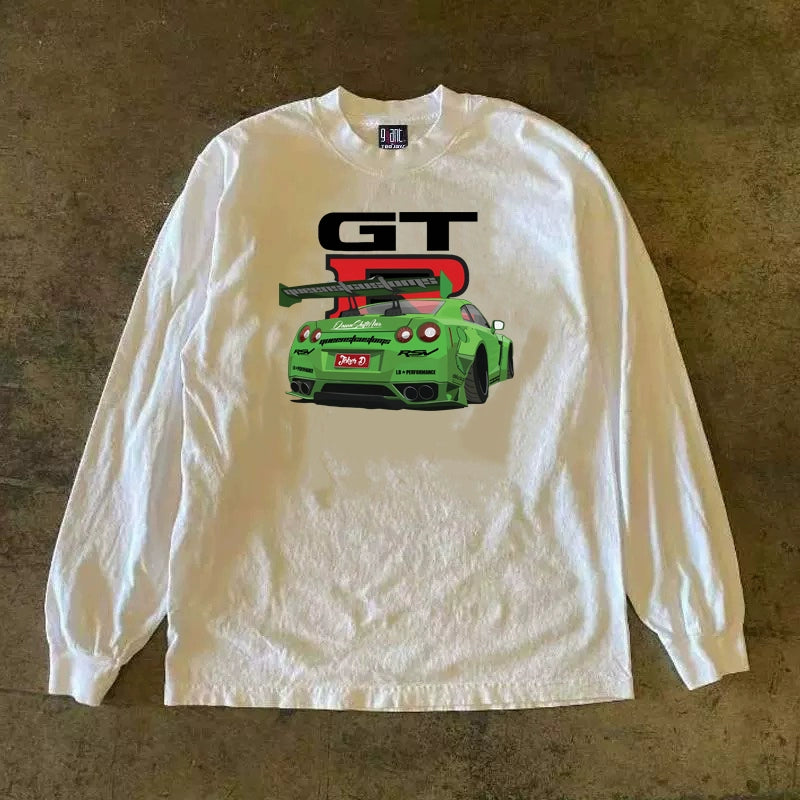 Vintage American GTR Sports Car Graphic Long Sleeve T-Shirt