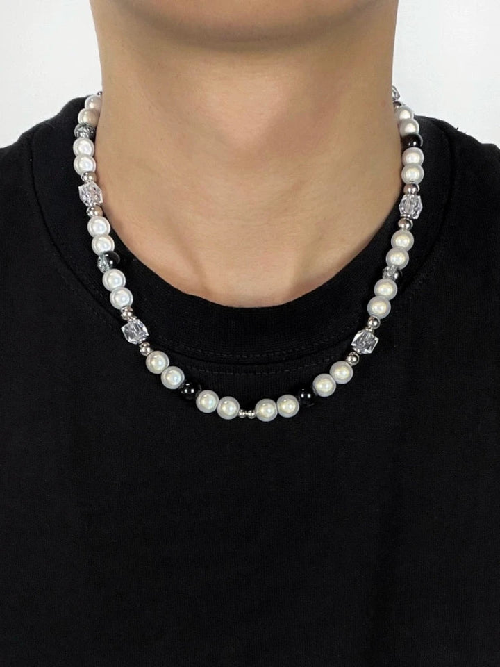 Unisex Minimalist Icy Pearl Necklace