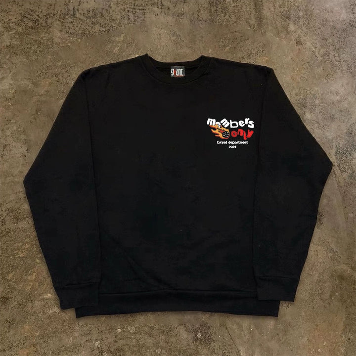 Urban Vintage Hip Hop Letter Crewneck Sweatshirt