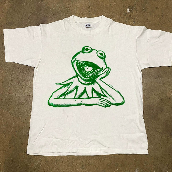 Graffiti Frog Graphic Print T-Shirt