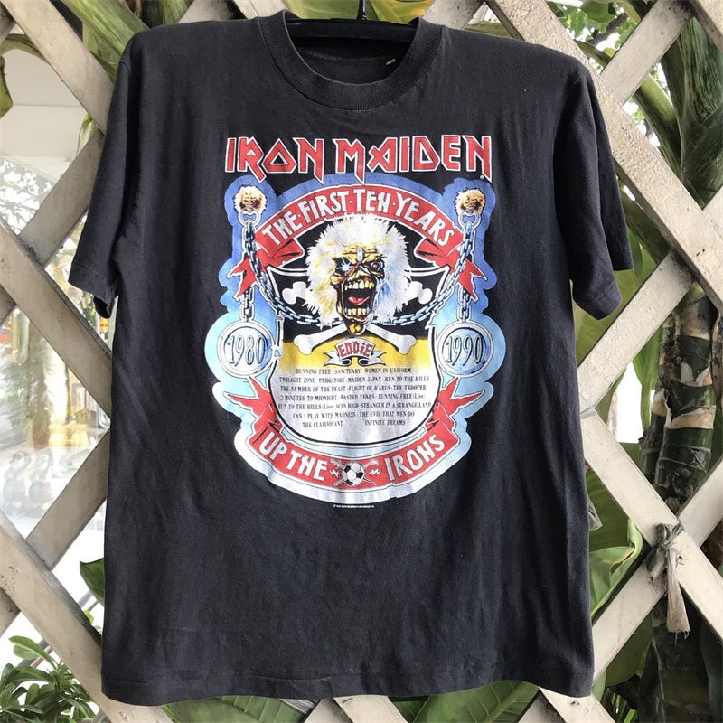 Iron Maiden Rock 'n' Roll Retro Heavy Cotton T-Shirt