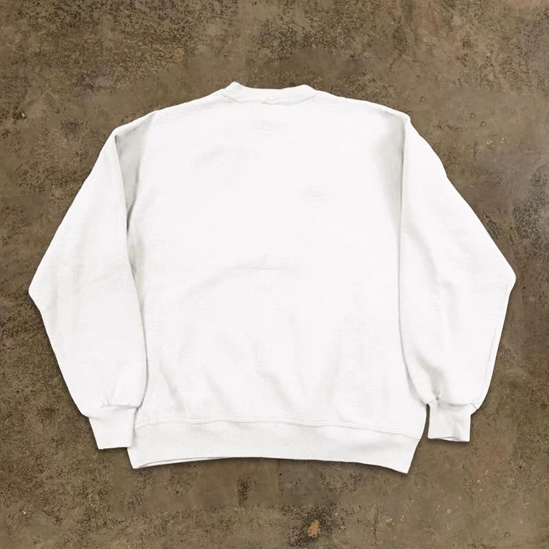 Vintage-Inspired Graphic Crew Neck Sweatshirt