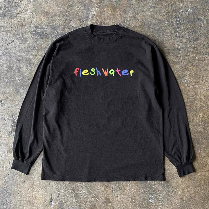 Creative Letter Print Long Sleeve T-Shirt