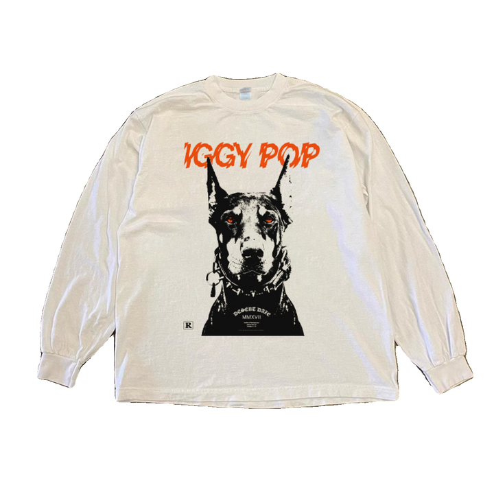 Doberman Digital Print Vintage Street Art Long Sleeve T-Shirt