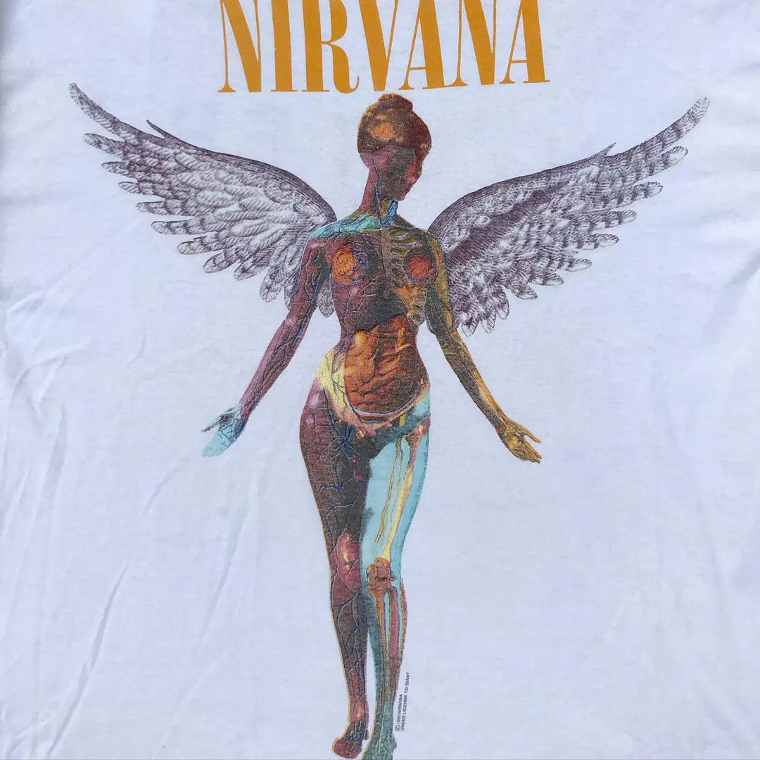 Nirvana Angel Graphic Print Long Sleeve T-Shirt