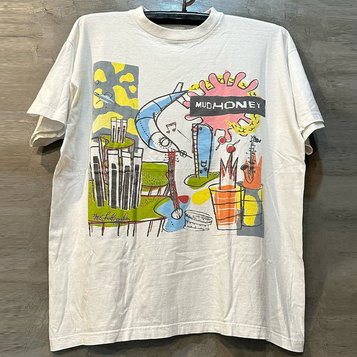 Mudhoney Cartoon-Inspired Oil Painting Graphic T-Shirt