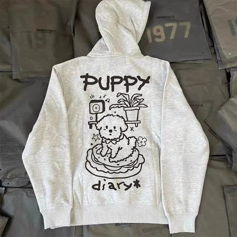 Puppy Diary American Heavyweight Alphabet Hooded Sweatshirt