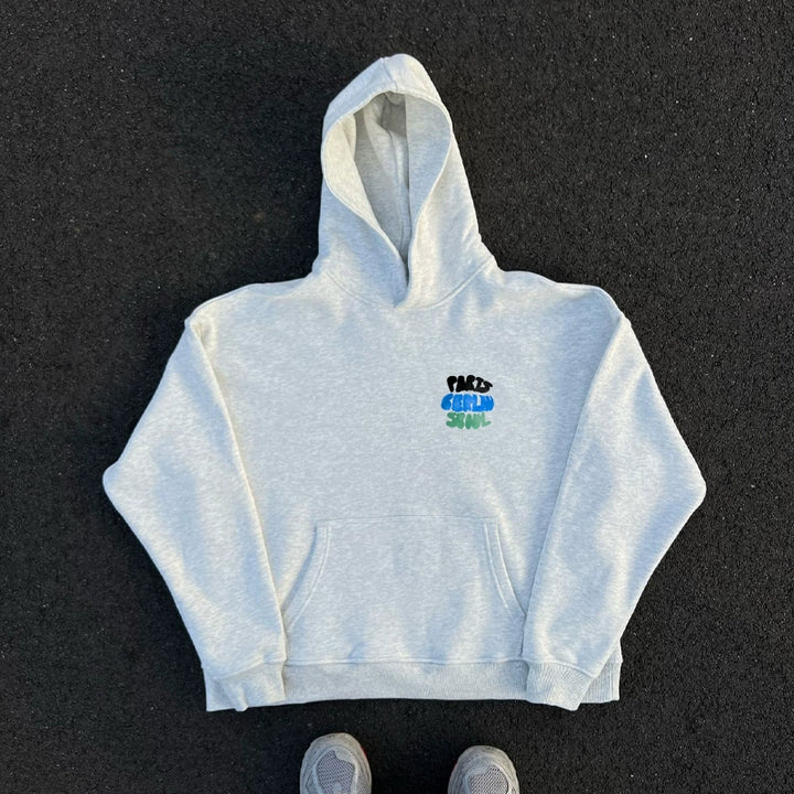 Streetwear-Inspired Premium Grey Hooded Sweatshirt