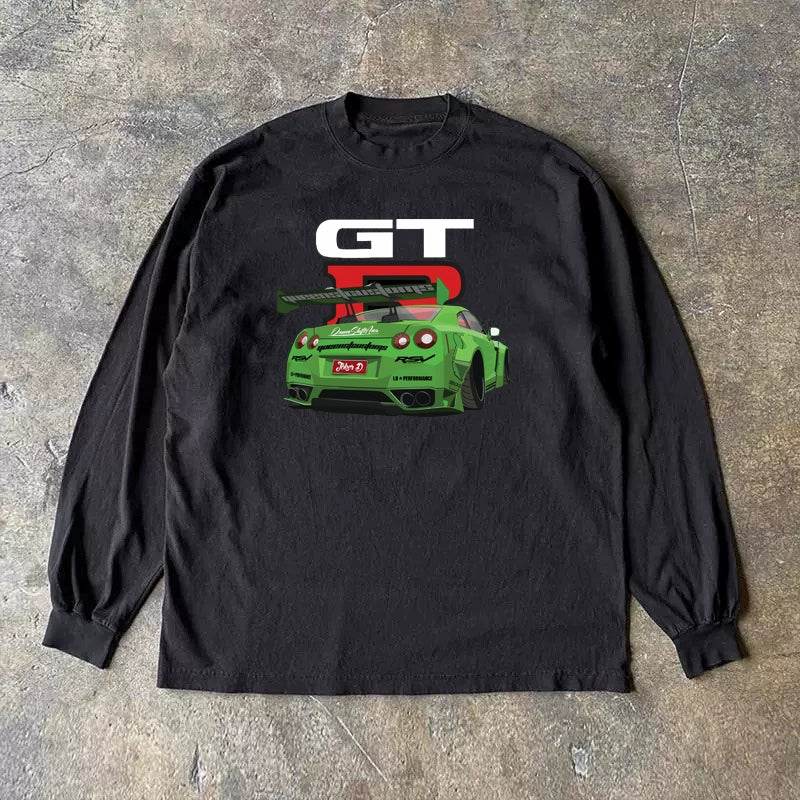 Vintage American GTR Sports Car Graphic Long Sleeve T-Shirt