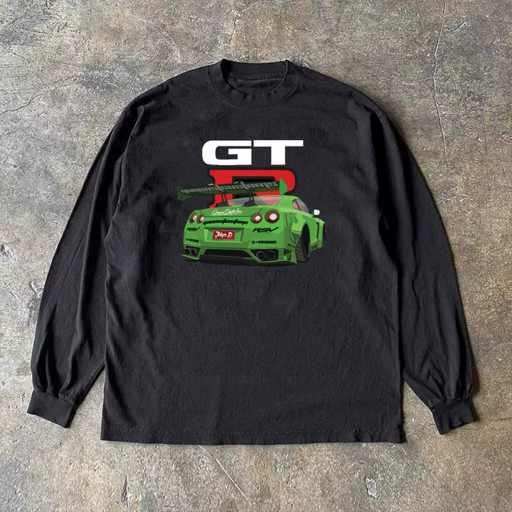 Vintage American GTR Sports Car Graphic Long Sleeve T-Shirt
