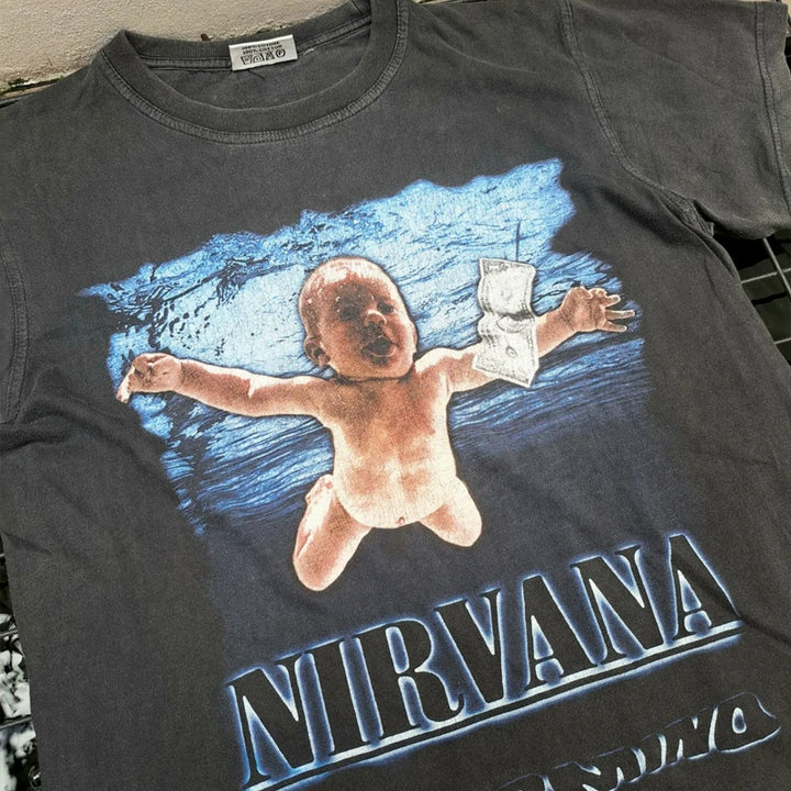 Vintage Nirvana Graphic Cotton T-Shirt