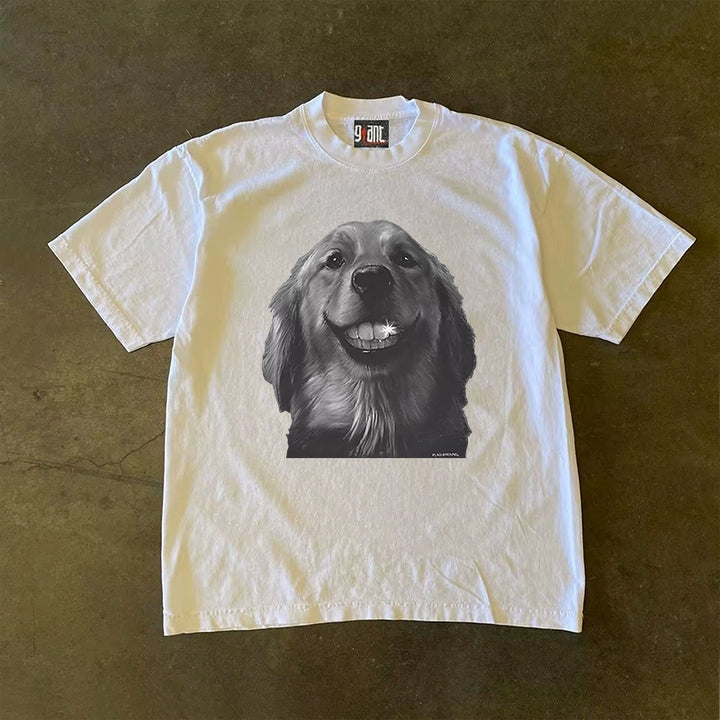 Golden Retriever with Bright Smiles Heavy Cotton Tee