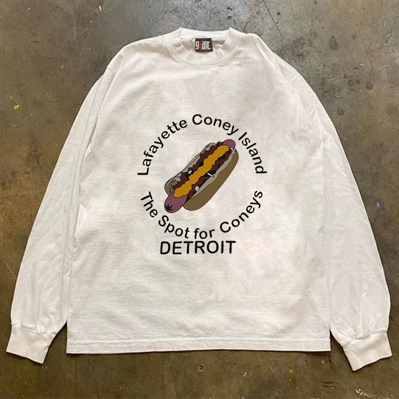 Blockbuster Hot Dog & Burger Graphic Long Sleeve Tee