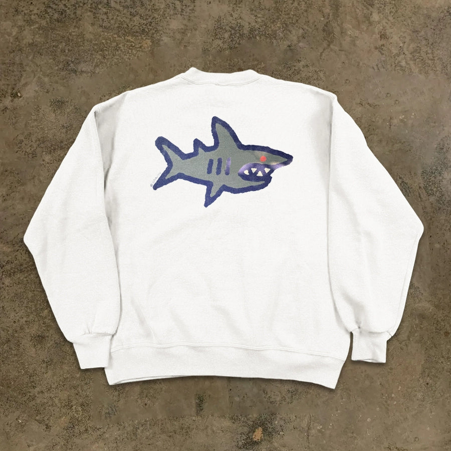 Shark Creative Student Casual Cartoon Round Neck Sweatshirt Long Sleeve Loose Fit