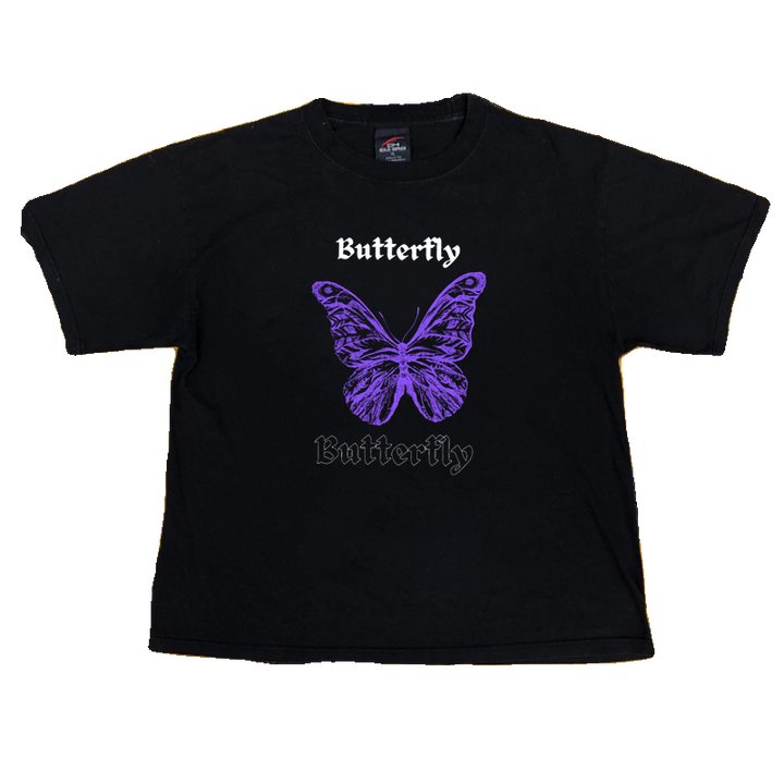 Purple Butterfly Vintage Drop Shoulder T-Shirt for All