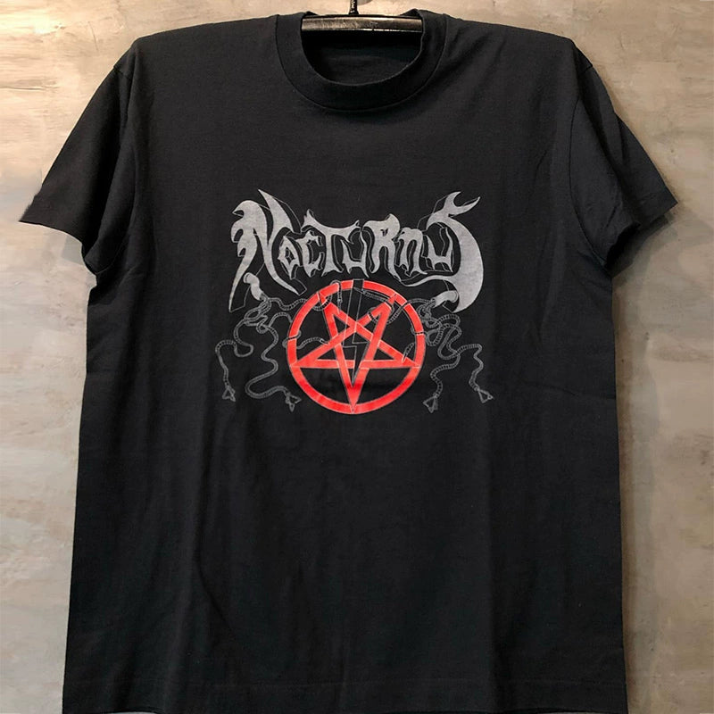 Nocturnus Vintage Heavy Metal Cotton Graphic T-Shirt