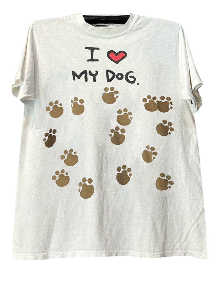 Vintage Dog Paw Print Retro T-Shirt