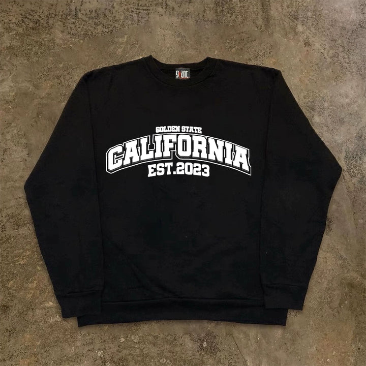 Vintage Hip Hop Lettered Crew Neck Sweatshirt