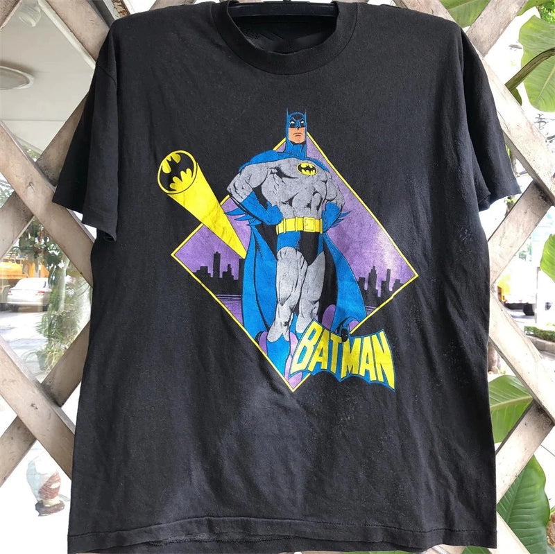 Classic Batman Anime College Style Heavy Cotton Graphic Tee