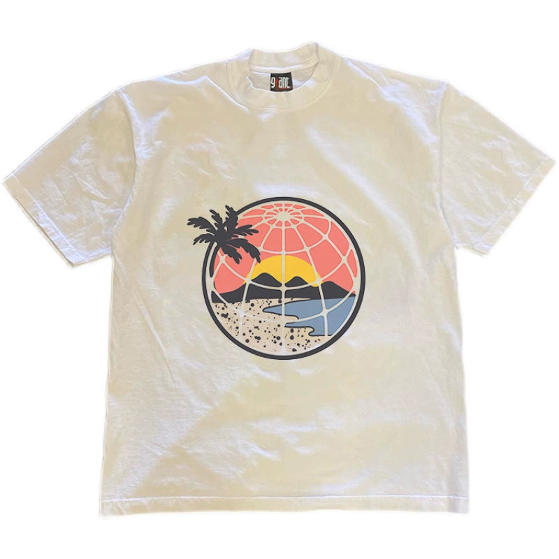 Hong Kong-Inspired Beach Earth Graphic T-Shirt