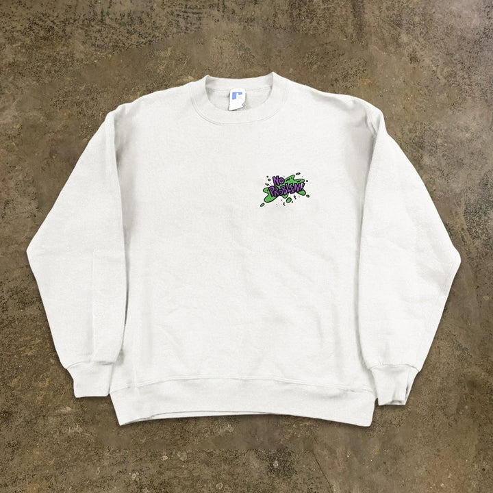 Minimalist White Round Neck Sweatshirt