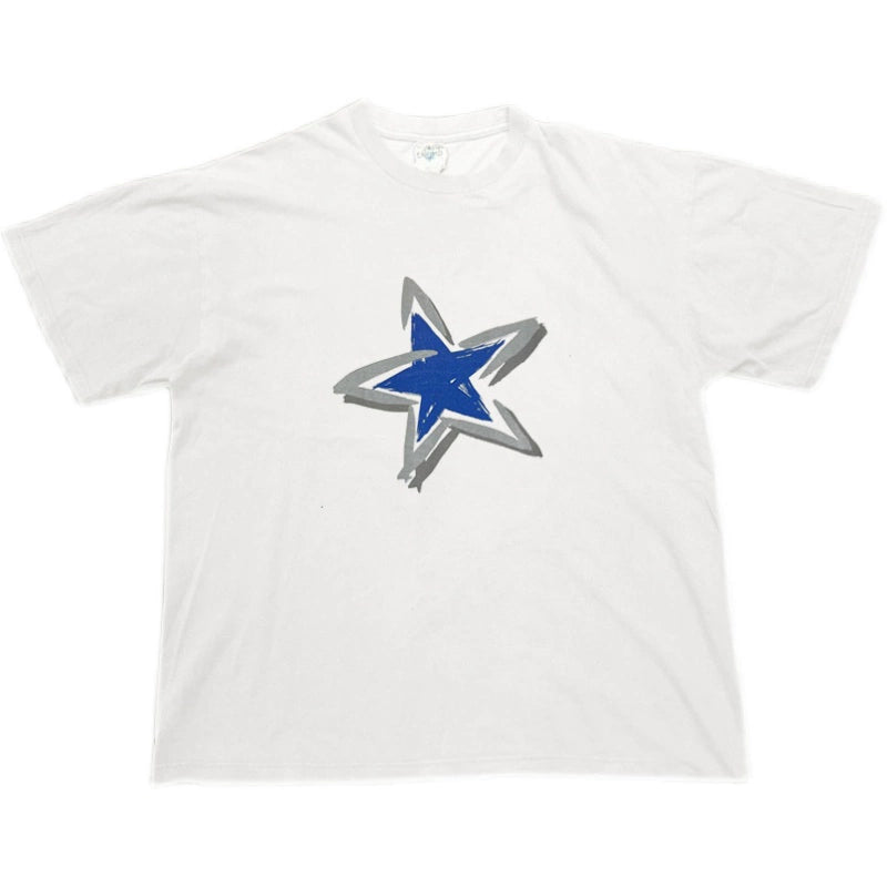 Vintage-Inspired Five-Pointed Star Design T-Shirt