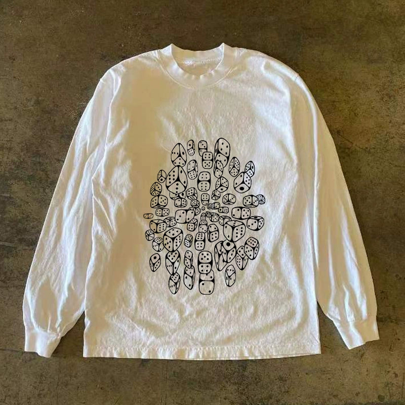 Cannonball Print Long Sleeve T-Shirt in Heavy Impermeable Style