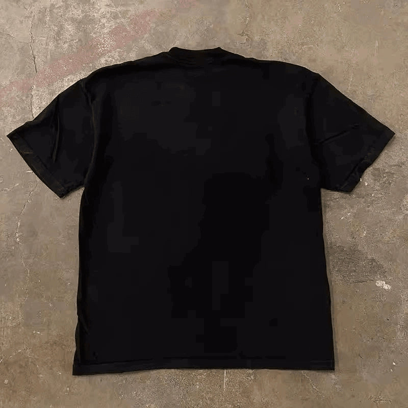 Casual Cotton Short-Sleeved Graphic Tee
