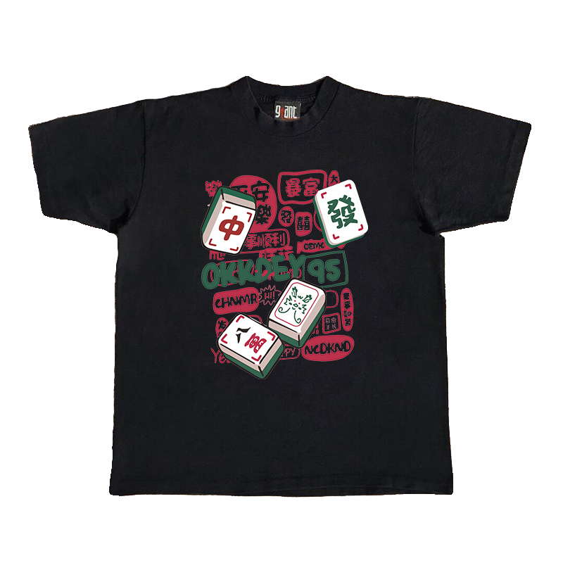 Blockbuster Mahjong Fortune Graphic Short Sleeve T-Shirt