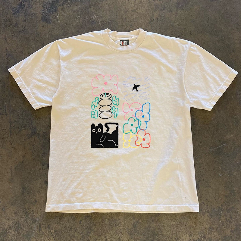 Heavyweight Opaque Colour Pen Art T-Shirt