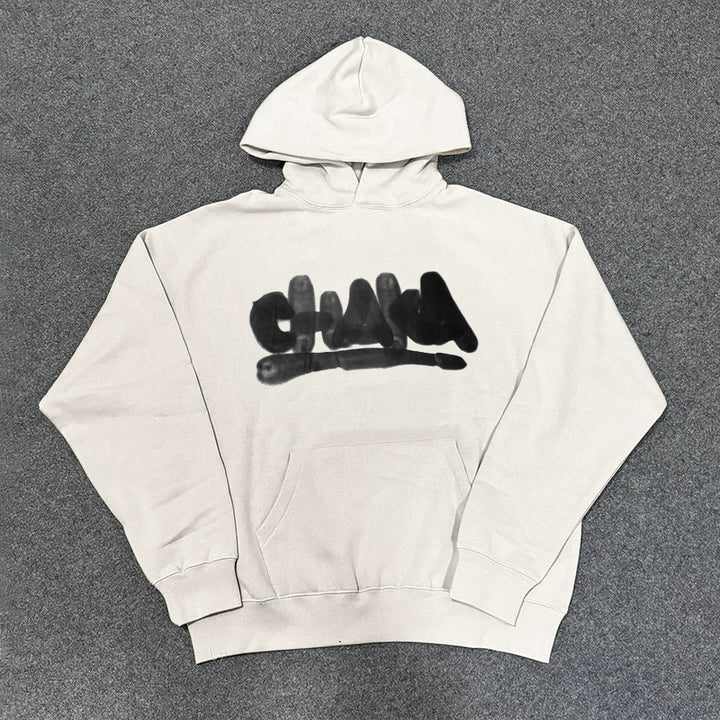 Bold Lettered Hoodie with Creative Print