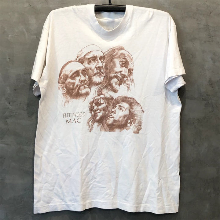 Fleetwood Mac Rock Band Sketch Portrait Print T-Shirt