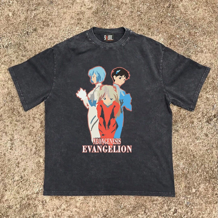 Evangelion-Inspired Hong Kong Style Couple T-Shirt