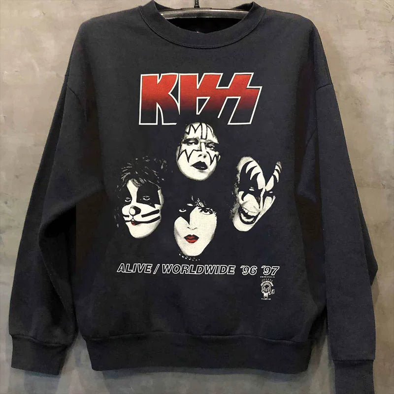 Kiss Band Vintage Graphic Sweatshirt