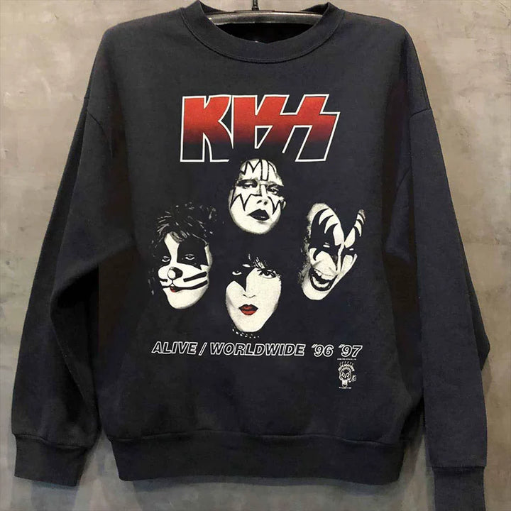 Kiss Band Vintage Graphic Sweatshirt