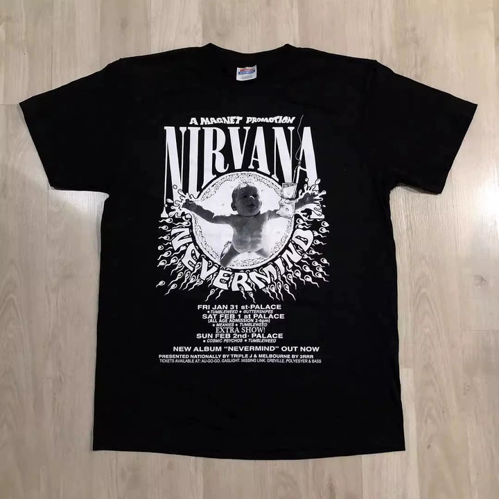 Nirvana Band Graphic Short Sleeve T-shirt in Tide Design