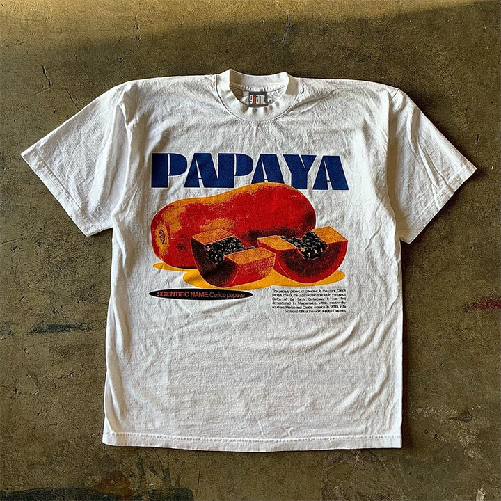 Papaya-Inspired Niche Graphic Short-Sleeved T-Shirt