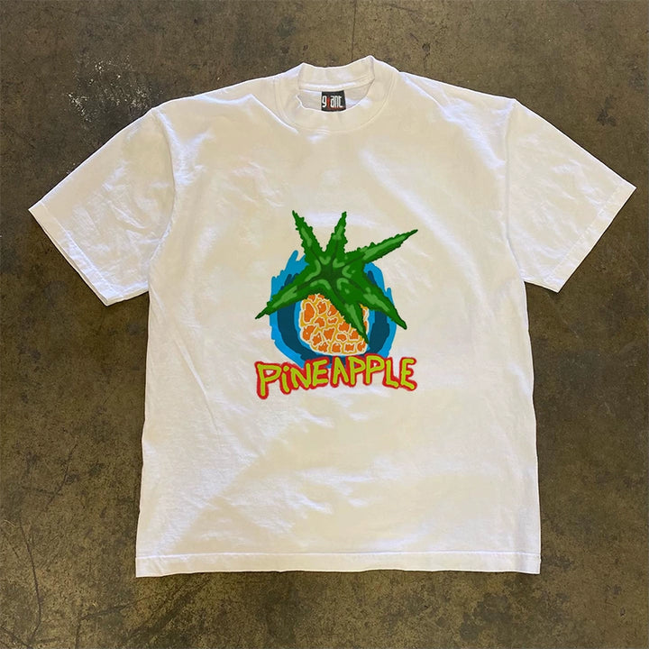 Trendy Hong Kong Style PINEAPPLE Graphic T-Shirt