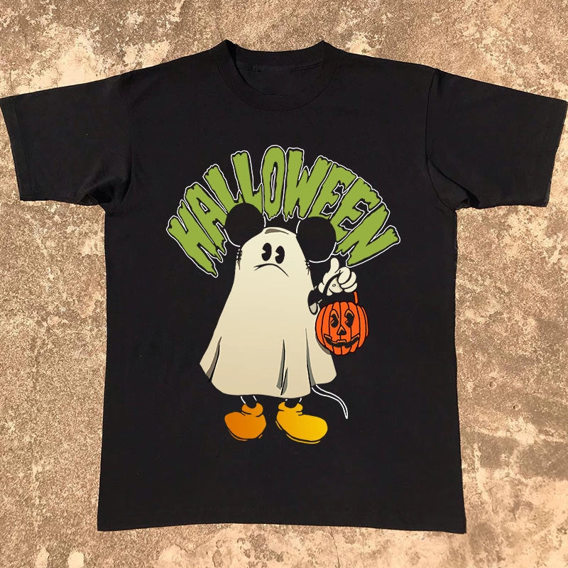 Y2K Preppy Halloween Pumpkin Ghost Cartoon T-Shirt