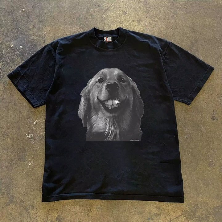 Golden Retriever with Bright Smiles Heavy Cotton Tee