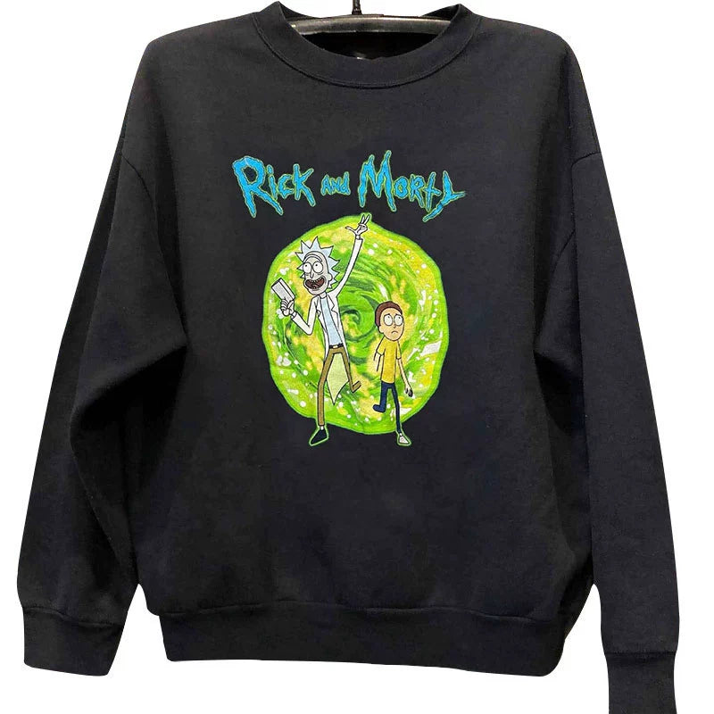 Retro Rick and Morty Streetwear Long-Sleeved Sweatshirts