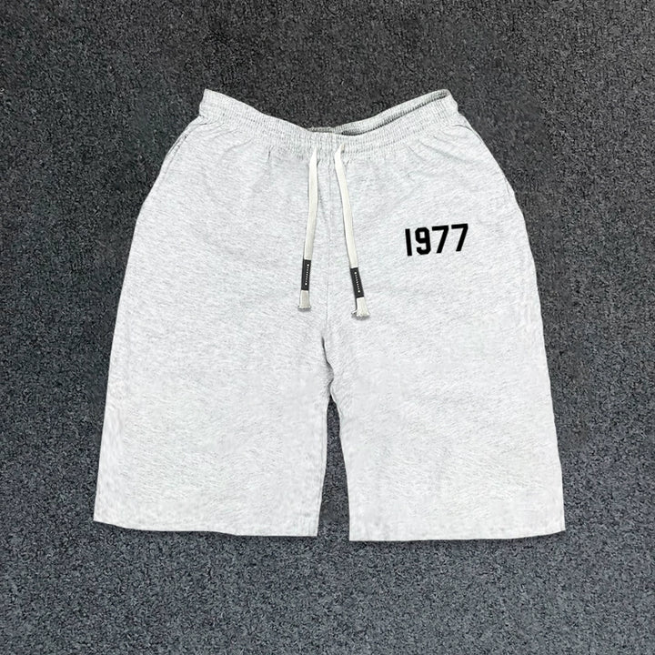 Retro Minimalist Grey Logo Shorts